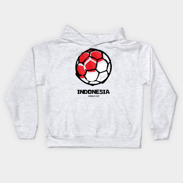 Indonesia Football Country Flag Kids Hoodie by KewaleeTee